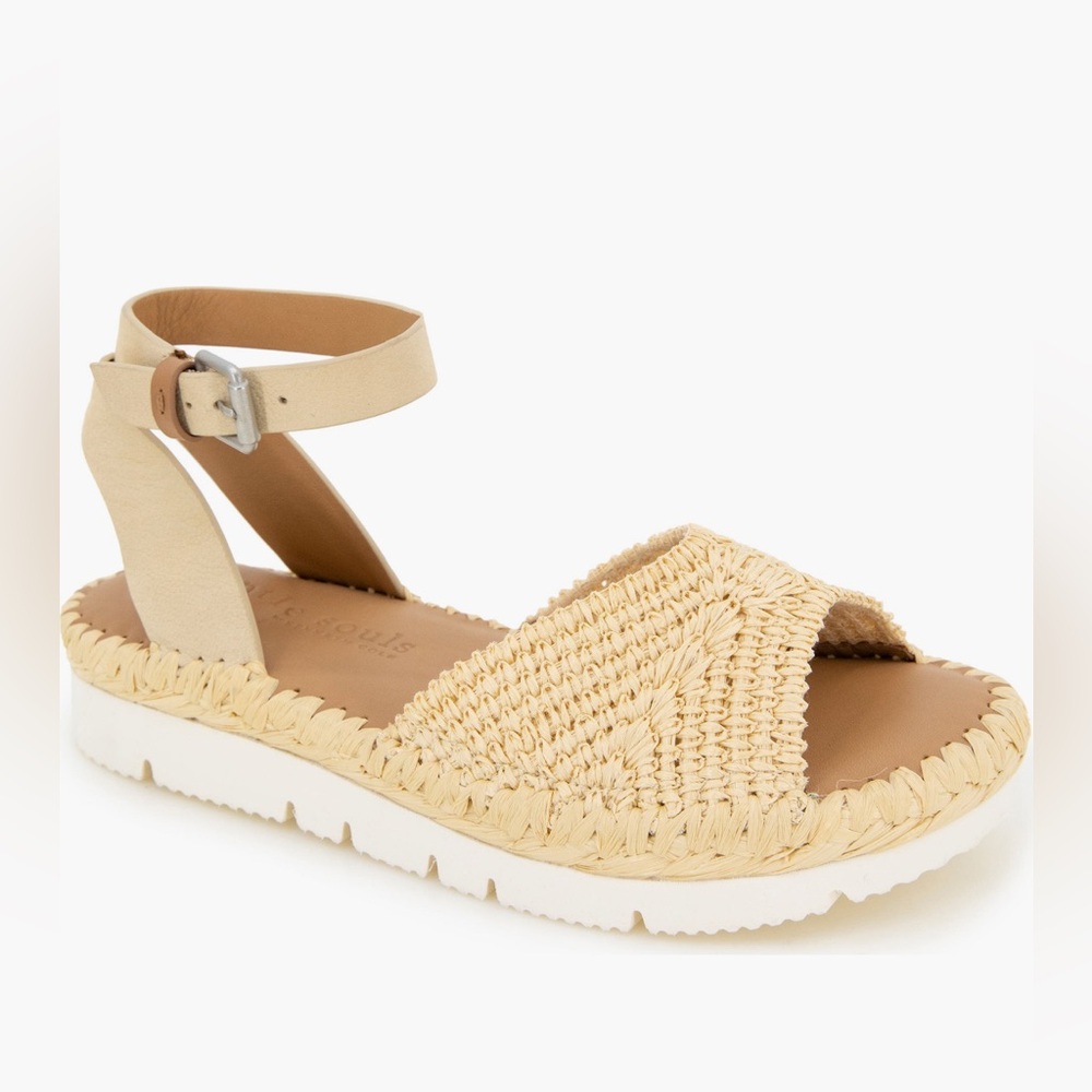 NIB GENTLE SOULS LucilleRaffia Platform Sandal